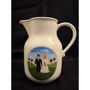 Villeroy & Boch Naif Wedding Pitcher (no lid) Vintage Porcelain Vase Jug Decor